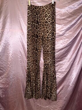Leopard Print Flared Pants